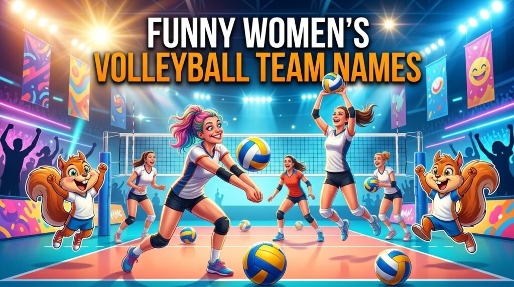 Funny women's volleyball team 