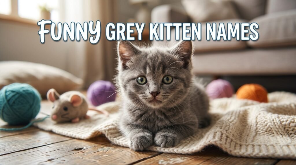 7. Funny grey kitten names