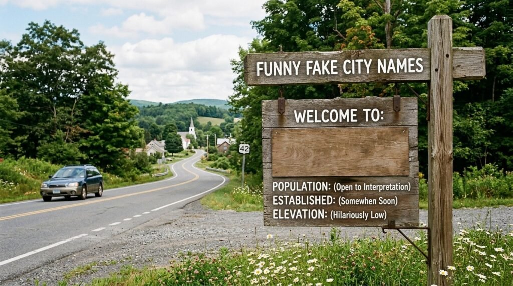 16. Funny fake city names