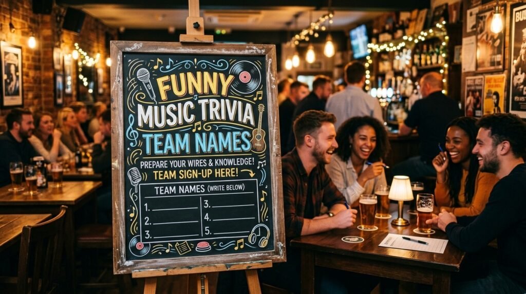 1. Funny music trivia team names