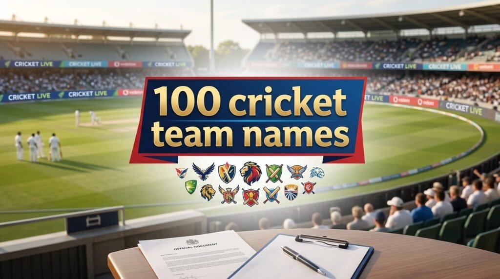 5. 100 cricket team names