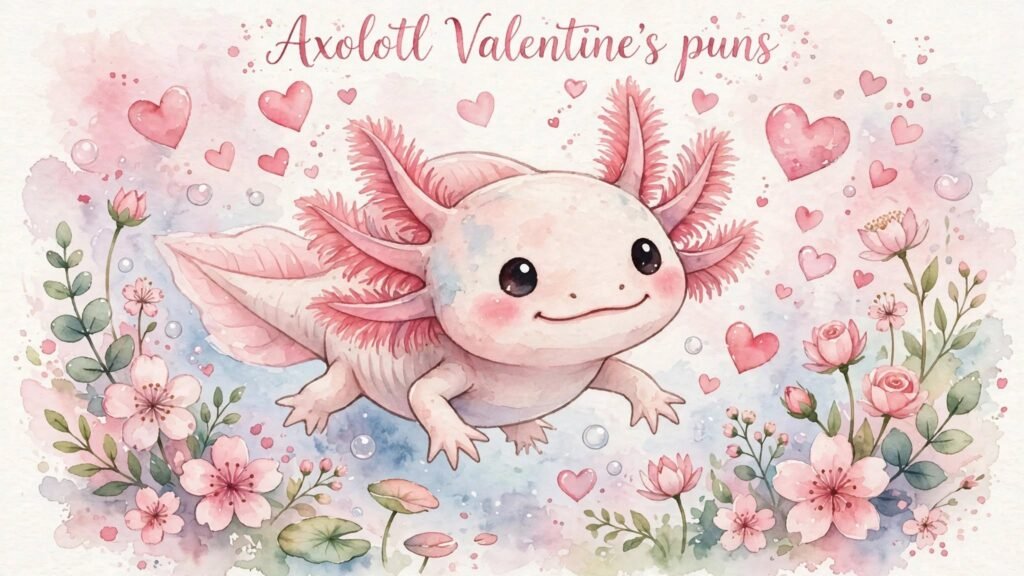 Axolotl Valentine's puns