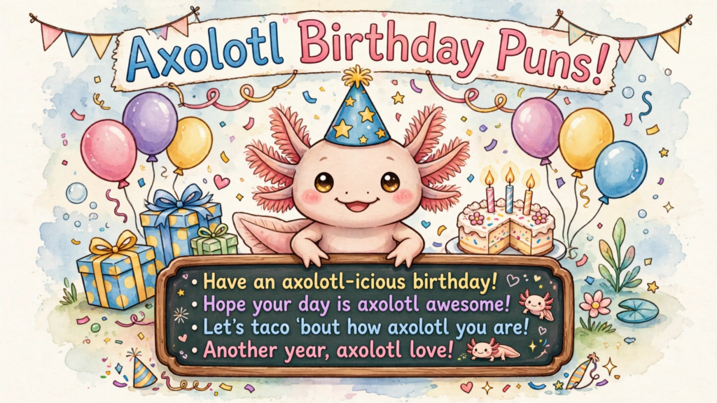 Axolotl birthday puns