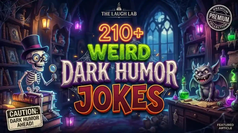 Enjoy weird dark humor jokes, edgy one-liners, twisted punchlines, and funny dark comedy for adults, friends, Reddit, and fans of spooky humor.